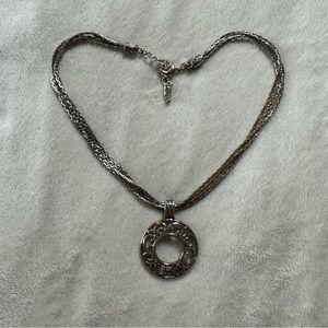 Silver Necklace with Removable Pendant